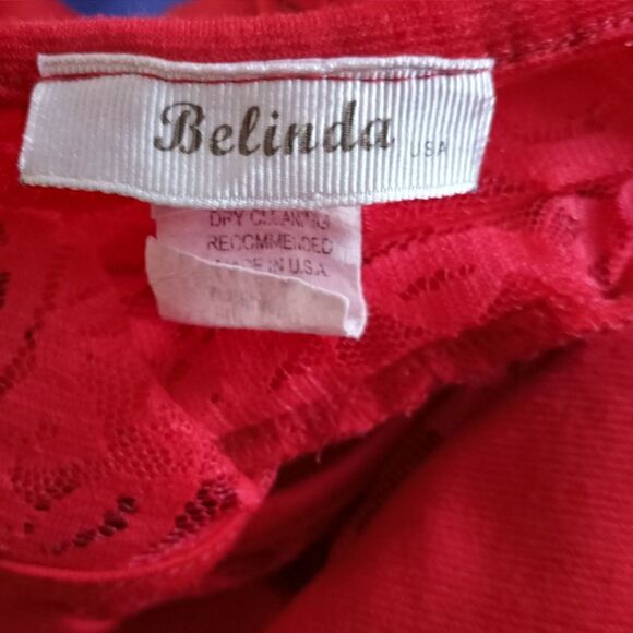BELINDA RED LACE DRESS SZ.M EUC - Picture 5 of 6